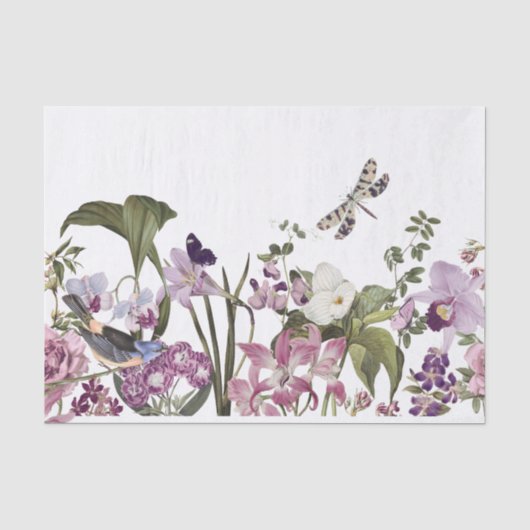 Naadloze ontkoppeling van bloemenrand tissuepapier (Voorkant)