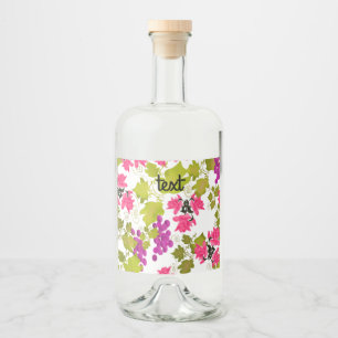 Naadloze oogstroze roze rozenbloemen bloemen bloem likeurfles etiket
