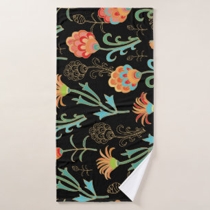 Naadloze oosterse bloemige elegantie badhanddoek