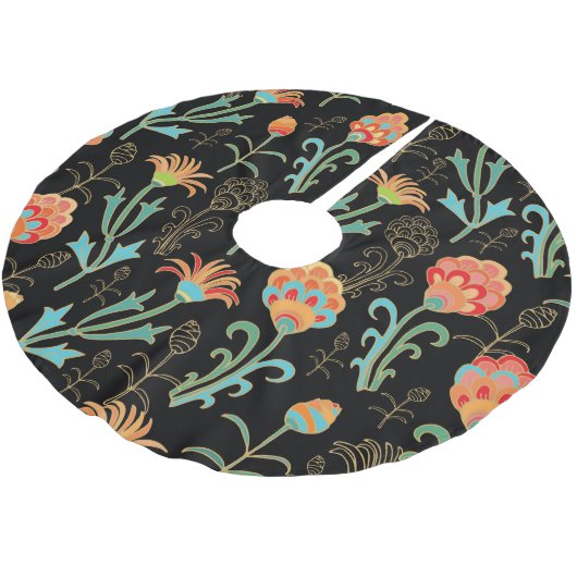 Naadloze oosterse bloemige elegantie kerstboom rok (Gekanteld)