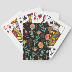 Naadloze oosterse bloemige elegantie pokerkaarten