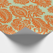 Naadloze oranje achtergrondstructuur cadeaupapier (Hoek)