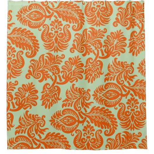 Naadloze oranje achtergrondstructuur douchegordijn (Voorkant)