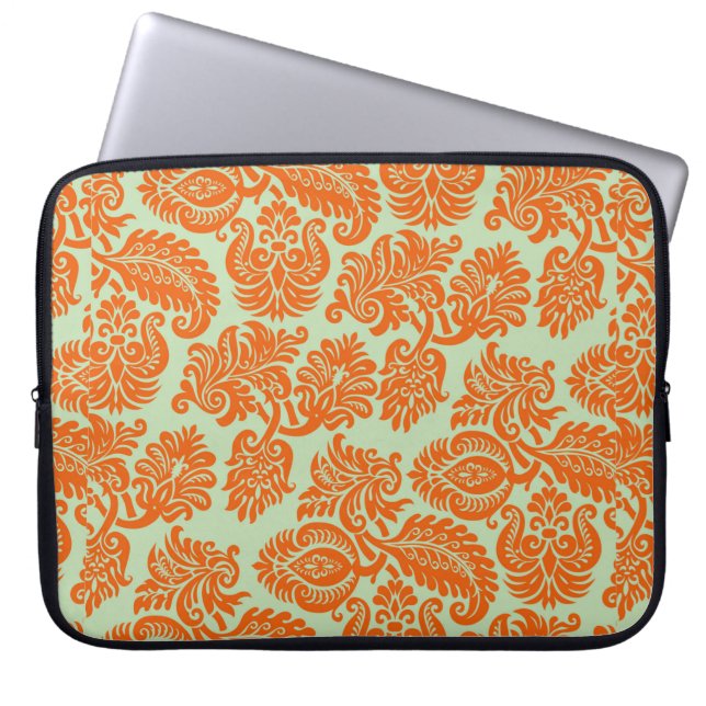 Naadloze oranje achtergrondstructuur laptop sleeve (Voorkant)