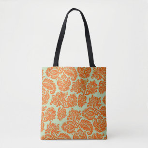 Naadloze oranje achtergrondstructuur tote bag