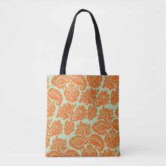 Naadloze oranje achtergrondstructuur tote bag