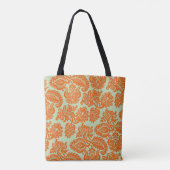 Naadloze oranje achtergrondstructuur tote bag (Achterkant)