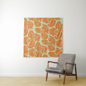 Naadloze oranje achtergrondstructuur wandkleed (In Situ (horizontaal))