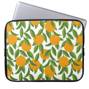 Naadloze oranje boomkunstpatroon. laptop sleeve