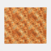 Naadloze Oranje Folie en zwarte kobwebben Hallowee Fleece Deken (Voorkant (Horizontaal))