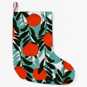 Naadloze Oranje Fruit Garden Print Kleine Kerstsok