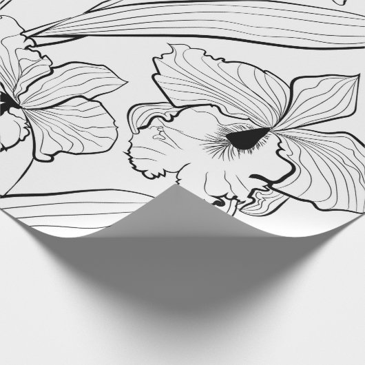 Naadloze orchidee cattleya bloemen tropisch cadeaupapier (Hoek)