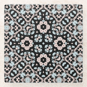 Naadloze ornamentale retro moroccan arabische vint glazen onderzetter