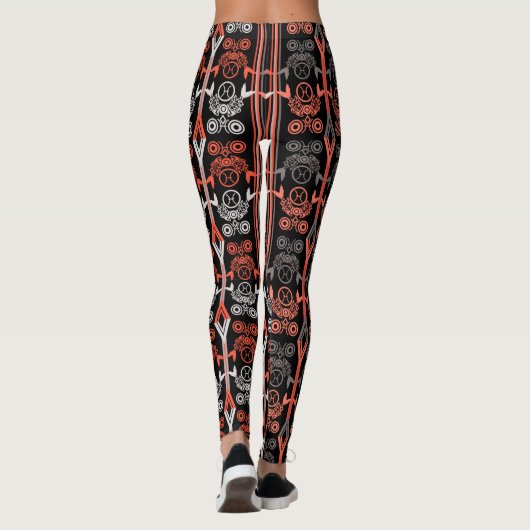 Naadloze ornamentale retro moroccan arabische vint leggings (Achterkant)