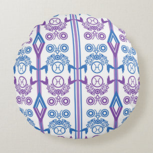 Naadloze ornamentale retro moroccan arabische vint rond kussen
