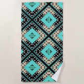 Naadloze ornamentale retro moroccan arabische vint strandlaken (Voorkant)