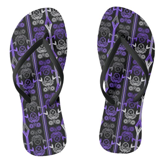 Naadloze ornamentale retro moroccan arabische vint teenslippers (Voetbed)