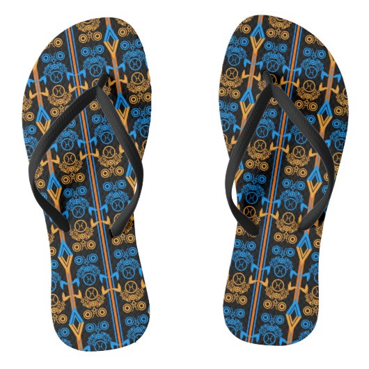 Naadloze ornamentale retro moroccan arabische vint teenslippers (Voetbed)