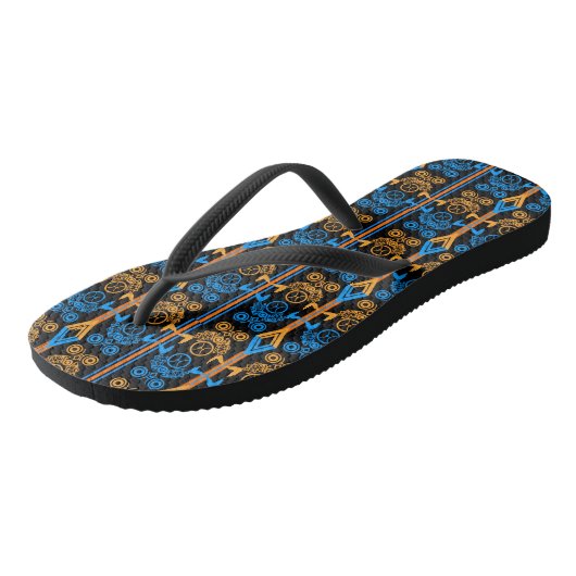 Naadloze ornamentale retro moroccan arabische vint teenslippers (Schuin)