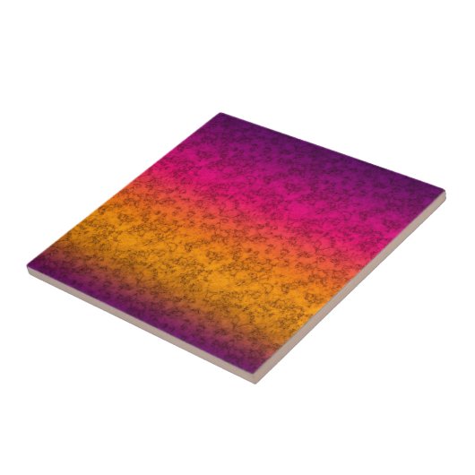 Naadloze ornamentroze paarse gist tegeltje (Zijkant)