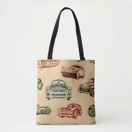 Naadloze oude autoachtergrond. tote bag (Voorkant)