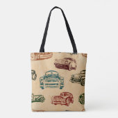 Naadloze oude autoachtergrond. tote bag (Achterkant)