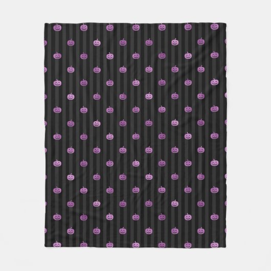 Naadloze Paarse Folie pompoenen & Stripes Hallowee Fleece Deken (Voorkant)