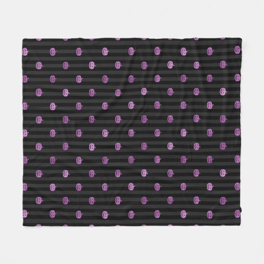 Naadloze Paarse Folie pompoenen & Stripes Hallowee Fleece Deken (Voorkant (Horizontaal))