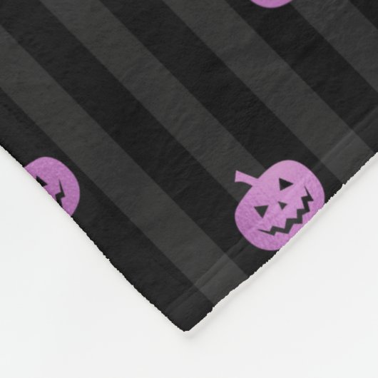 Naadloze Paarse Folie pompoenen & Stripes Hallowee Fleece Deken (Hoek)