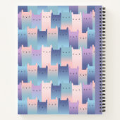 Naadloze paarse roze katten spiraalvormig notitieboek (Achterkant)