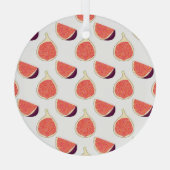 Naadloze paarse vijg: kleurrijk patroon glas ornament (Achterkant)