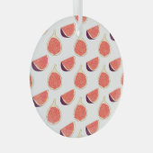 Naadloze paarse vijg: kleurrijk patroon glas ornament (Voorkant Rechts)