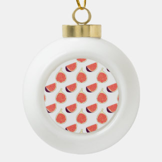 Naadloze paarse vijg: kleurrijk patroon keramische bal ornament