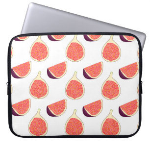 Naadloze paarse vijg: kleurrijk patroon laptop sleeve