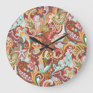Naadloze paisley: elegant achtergrondpatroon. grote klok