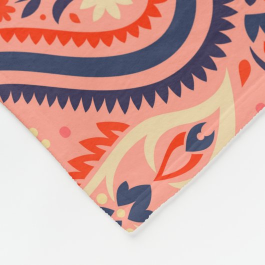 Naadloze paisley:  patroonontwerp. fleece deken (Hoek)