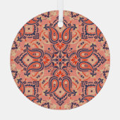 Naadloze paisley: patroonontwerp. glas ornament (Achterkant)