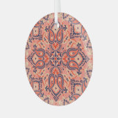 Naadloze paisley: patroonontwerp. glas ornament (Voorkant links)