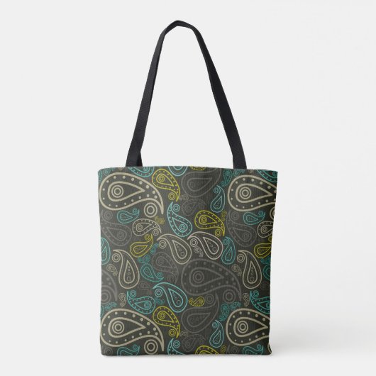 Naadloze paisley tote bag (Achterkant)