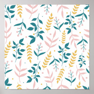 Naadloze pastbloemen poster