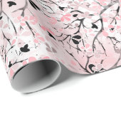 Naadloze pastelbloemen roze blesse bladeren t la cadeaupapier (Rol Hoek)