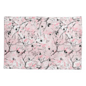 Naadloze pastelbloemen roze blesse bladeren t la kussensloop (Achterkant)