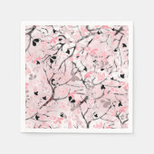 Naadloze pastelbloemen roze blesse bladeren t la servet (Voorkant)