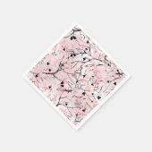 Naadloze pastelbloemen roze blesse bladeren t la servet (Hoek)