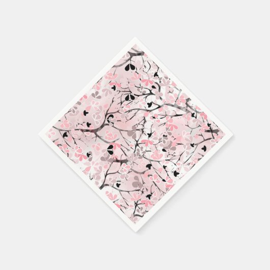 Naadloze pastelbloemen roze blesse bladeren t la servet (Hoek)