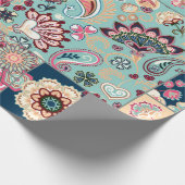 Naadloze patchwork-achtergrond met paisley en grie cadeaupapier (Hoek)