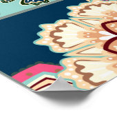 Naadloze patchwork-achtergrond met paisley en grie poster (Hoek)