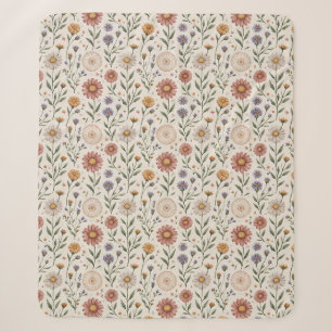 Naadloze patchwork met vintage handgetekende wilde sherpa deken