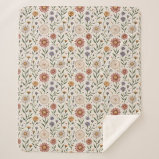 Naadloze patchwork met vintage handgetekende wilde sherpa deken