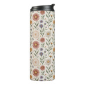 Naadloze patchwork met vintage handgetekende wilde thermosbeker (Gedraaid links)